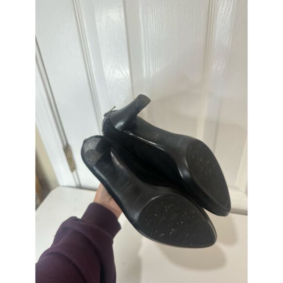 Aquatalia by Marvin K Black Suede Leather Whipstitch High Heel Booties Sz 10 - Picture 7 of 8